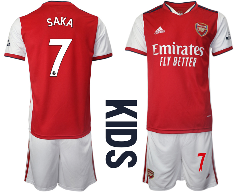 Youth 2021-2022 Club Arsenal home red #7 Soccer Jersey
